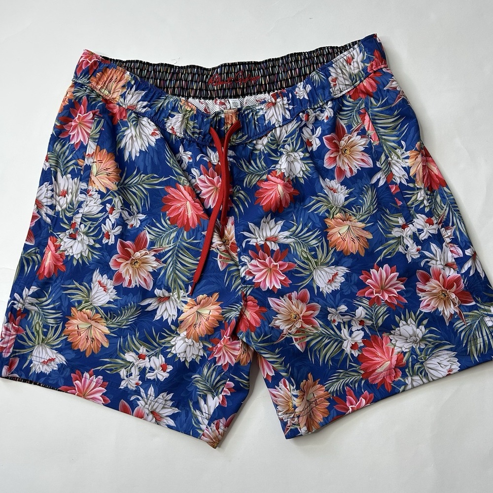 Robert Graham Shorts Swim Men's XXL Trunks Tropical Hula Girl Mesh Lined Pockets